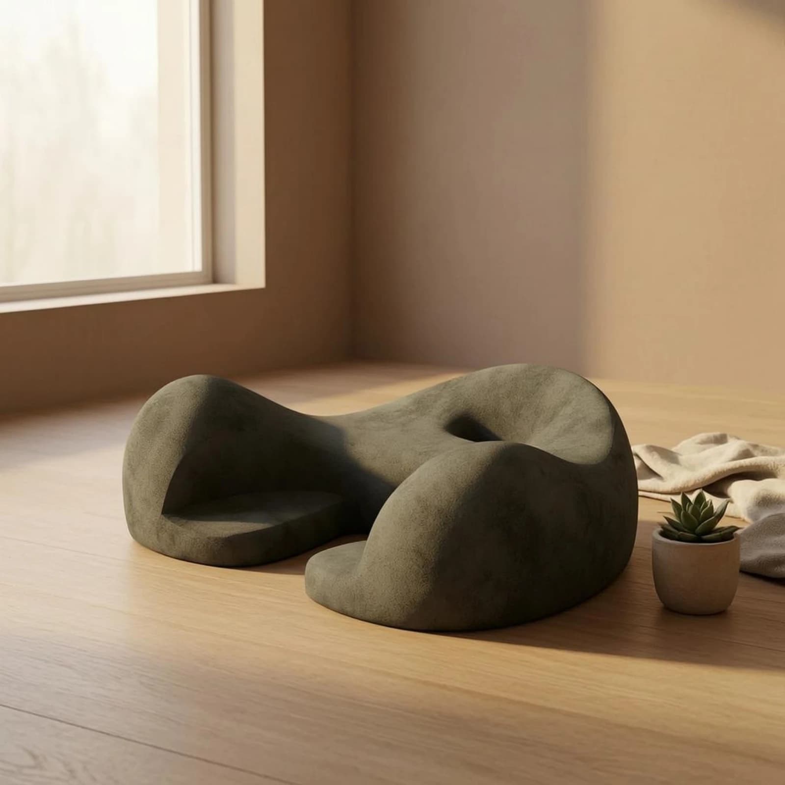 Meditation Seat Cushion Textured Contoured Seat Cushion Floor Pillow Soft Home Accessory Ergonomic