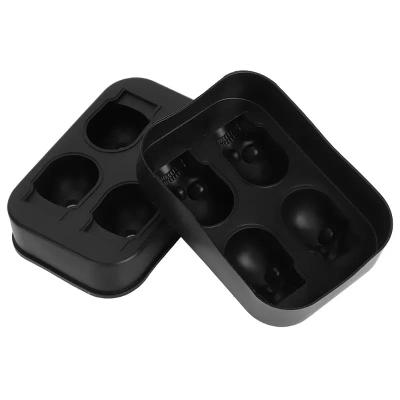 Vassoio per cubetti di ghiaccio a forma di teschio a 4 griglie Stampo per cubetti di ghiaccio per uso alimentare Cocktail per whisky Uso bar domestico Accessori da cucina riutilizzabili