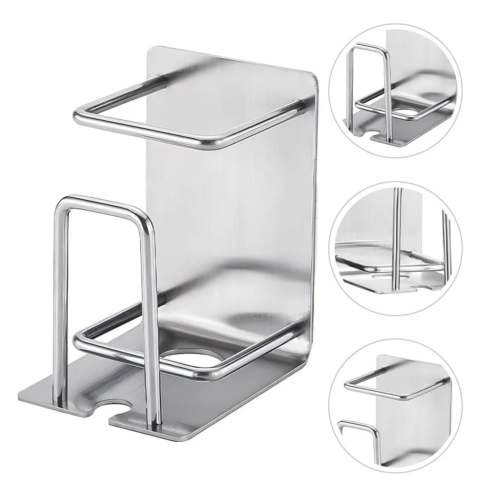 Portaspazzolino in Acciaio Inossidabile da Parete, Senza Foratura, Porta Spazzolini da Bagno con Design di Drenaggio per Tazze