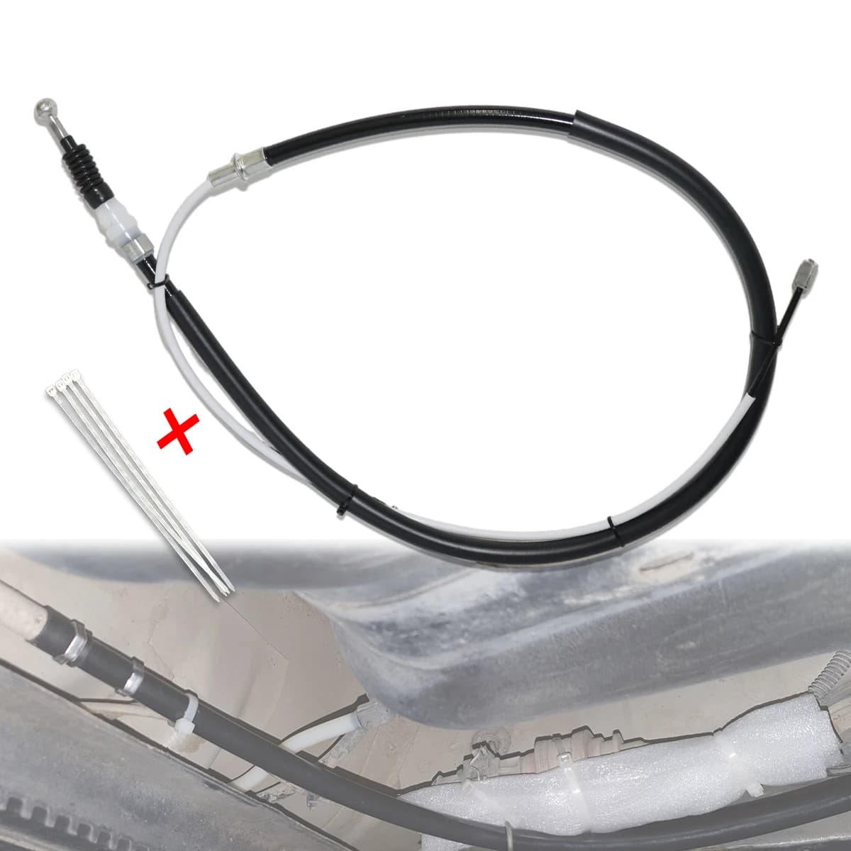Rear Parking Brake Cable Stainless Anti-Corrosion 1K0609721BB Direct For VW Jetta III Saloon 1K2 Scirocco 137 138 Bonus Zip Ties