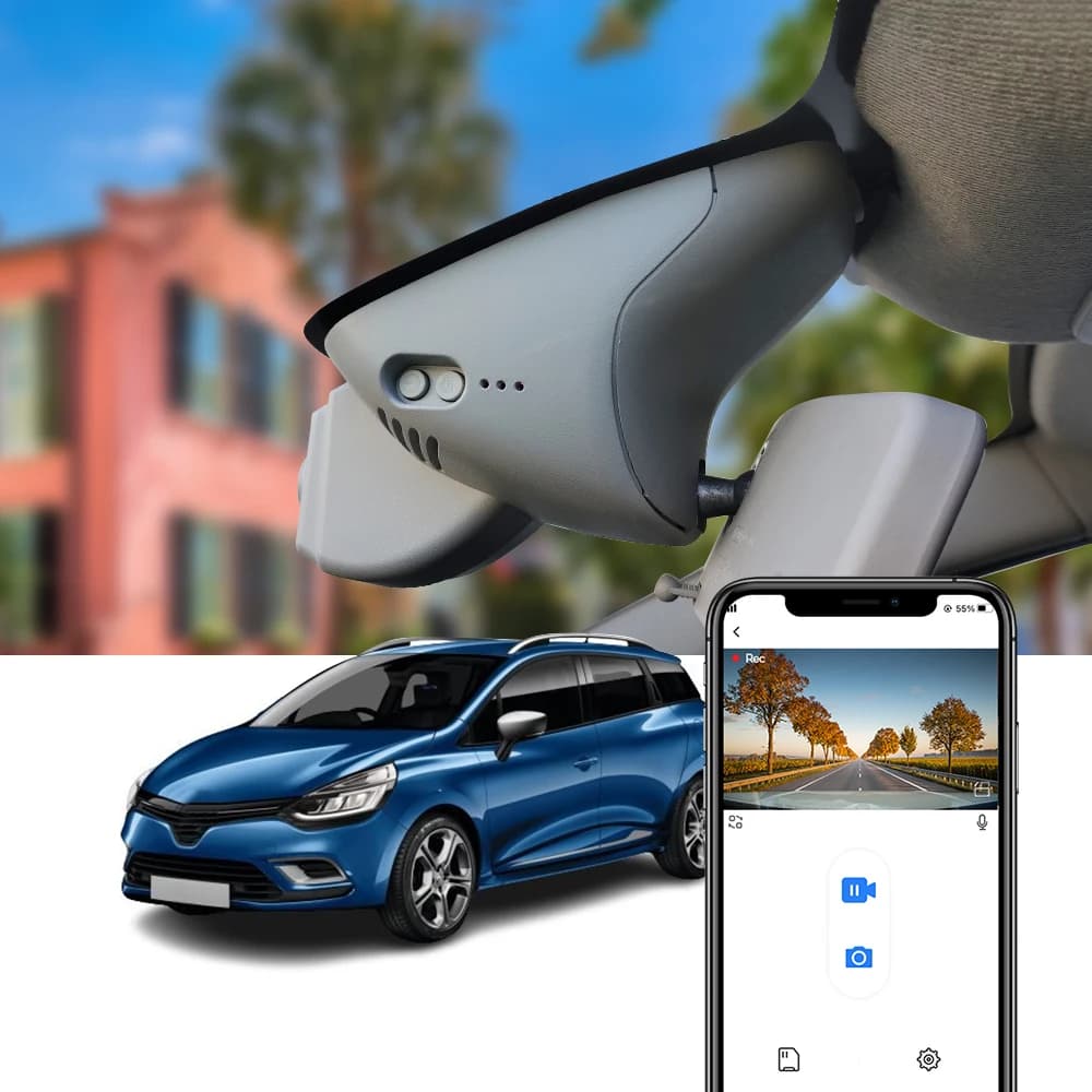 Fitcamx 4K Dash Cam per Renault Clio 4 Megane 3 Twingo Laguna 3 e Smart W453 2014-2022, DVR per auto con visione notturna WIFI integrata OEM