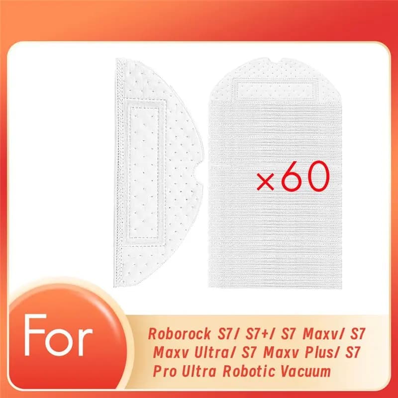 AEE4-60 pezzi tamponi lavabili usa e getta per Roborock S7/ S7+/ S7 Maxv/ S7 Maxv Ultra/ S7 Maxv Plus/ S7 Pro Ultra robot aspirapolvere
