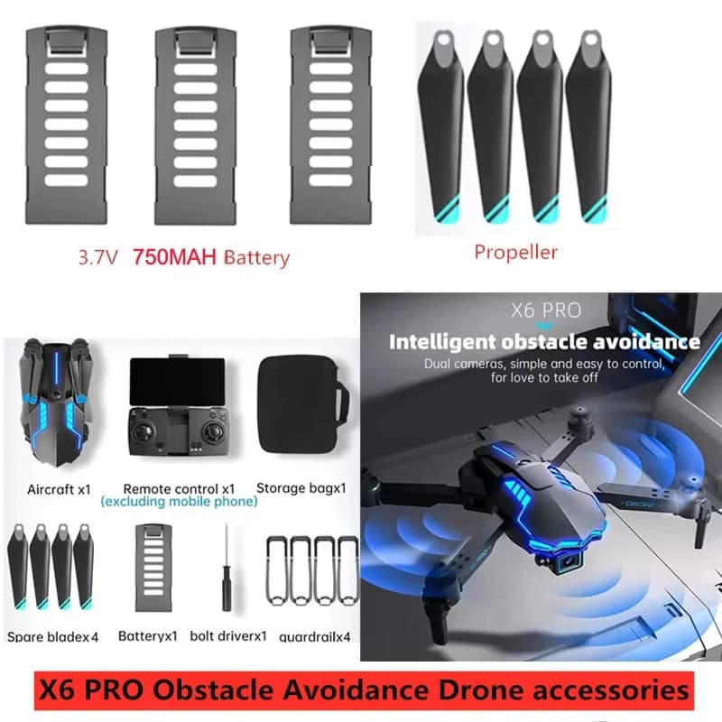 X6 PRO RC Drone accessorio originale 3.7V 750MAH Batteria per X6 RC Drone Accessori X6 RC Dron Pale batteria X6 PRO Drone giocattoli