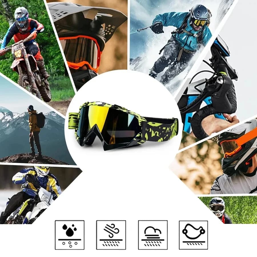 Occhiali da Moto per Esterni, Ciclismo, MX, Fuoristrada, Sci, ATV, Dirt Bike, Occhiali da Corsa, Occhiali da Motocross, Occhiali da Bici