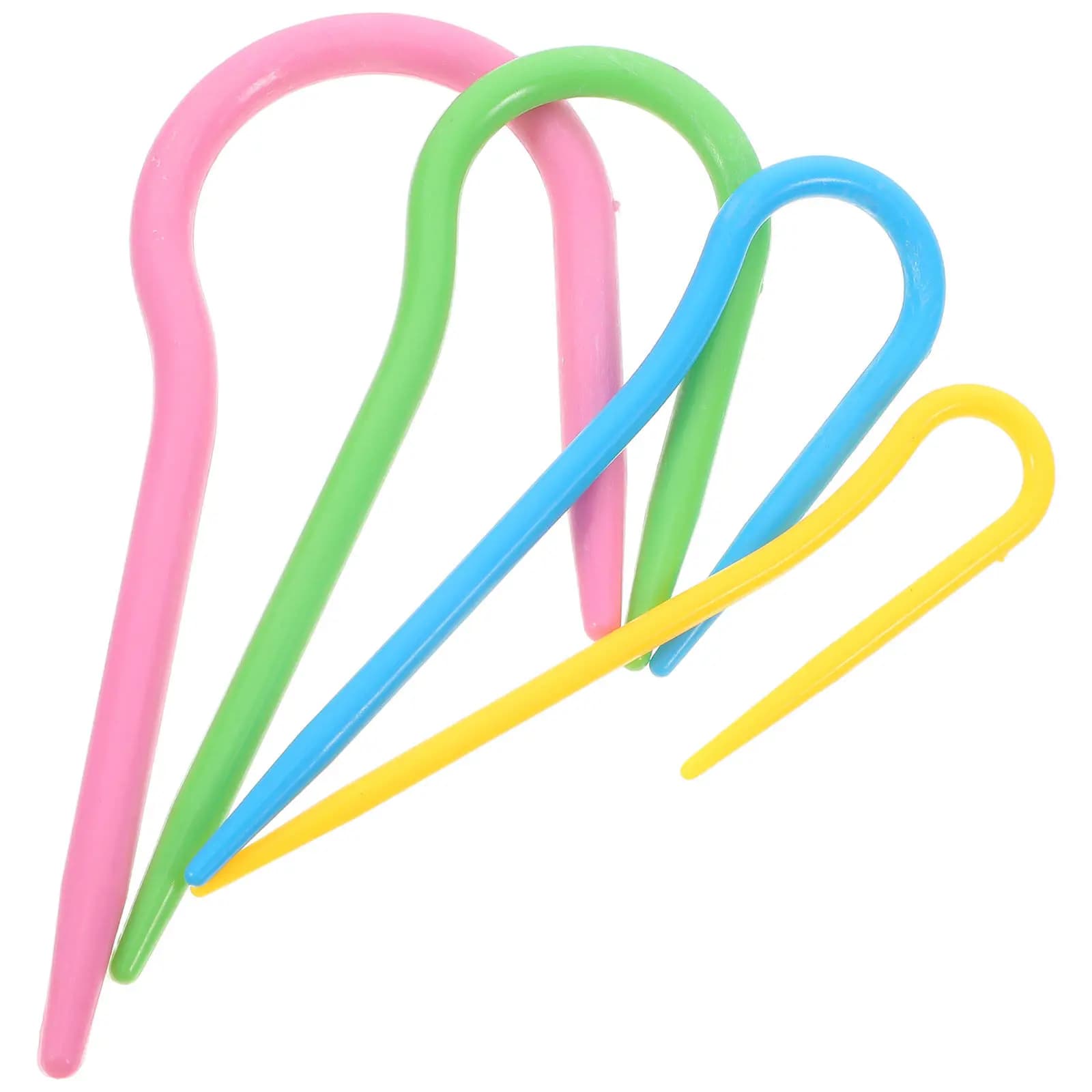 Set di 4 Ferri da Uncinetto Multimisura a Forma di U in Plastica ABS, Leggeri, per Maglioni e Merletti, Strumenti per Ricamo