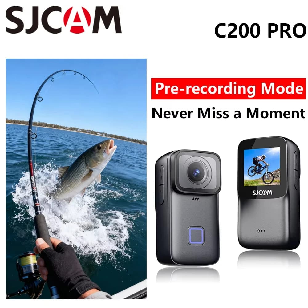 SJCAM-C200 Pro Travel and Fishing Camera Waterproof 40M - Video 4K/30FPS FHD with GYRO at 6 Axis, WiFi 5G, Night Vision, Cycling Camera