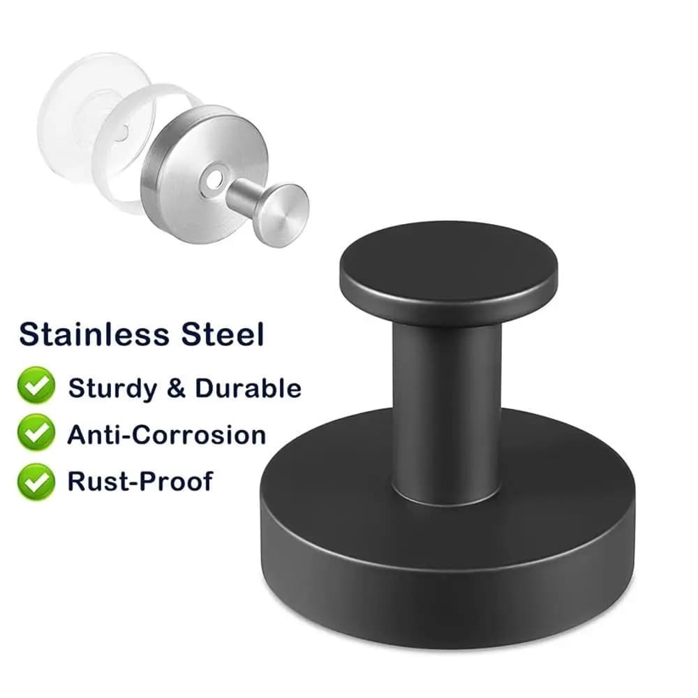 Traceless Suction Cup Hooks for Wreaths Bathroom Clothes and Hats Stainless Steel Holder Shower Hook No-Drill Hanger for Wreaths