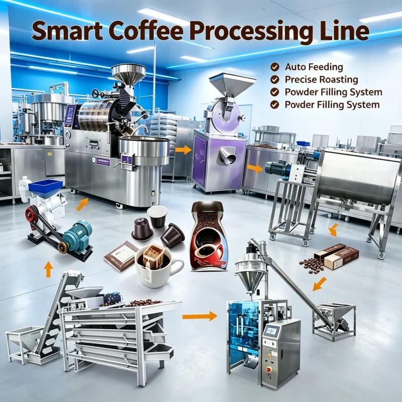Semi‑automatic Coffee Processing Plant Iced Instant Coffee Production Line Cold Brew Coffee Bean Manufacturing Equipment Custom