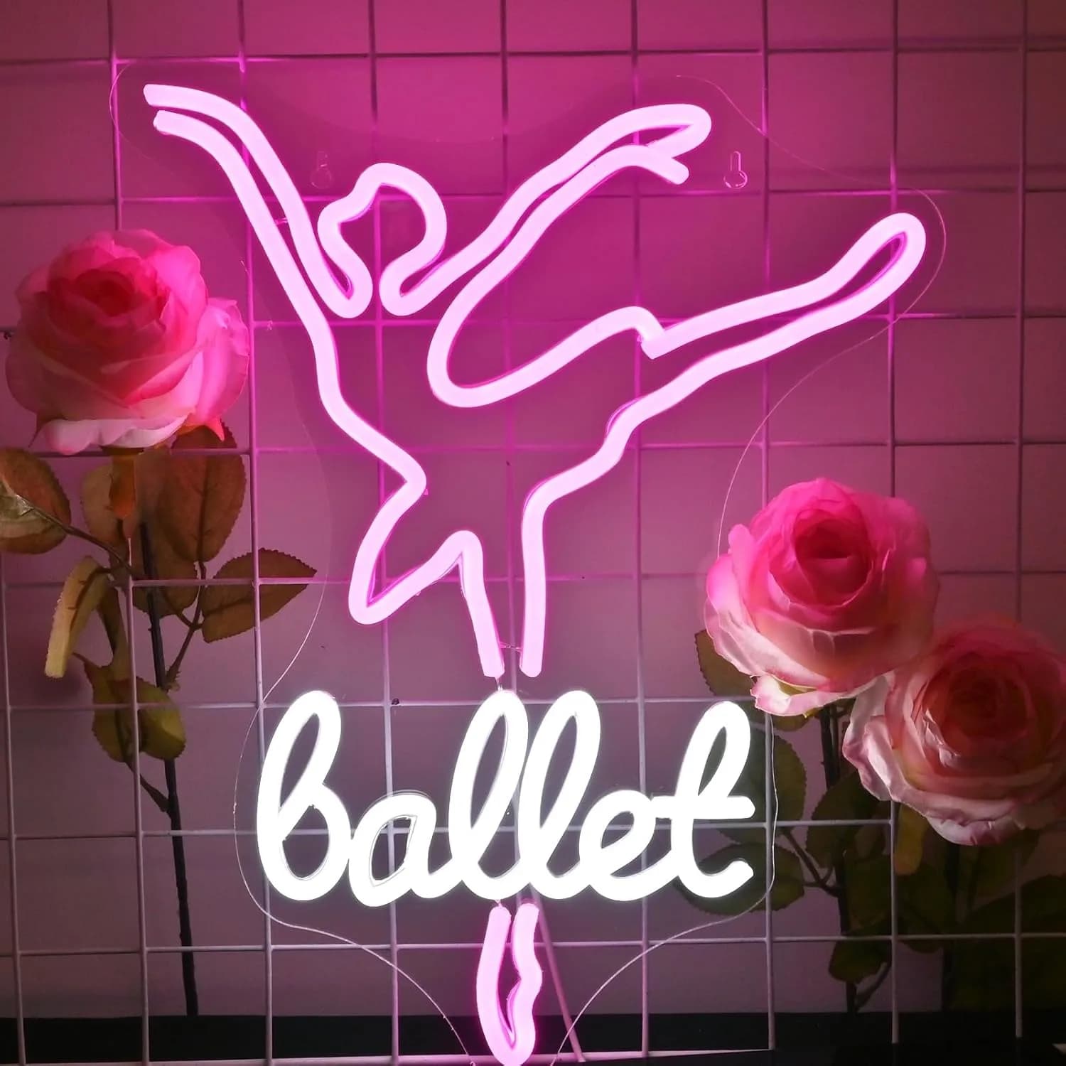 Insegna luminosa a LED al neon per balletto ragazza, dimmerabile, utilizzata per la decorazione di spettacoli artistici sul palco del teatro dello studio di danza
