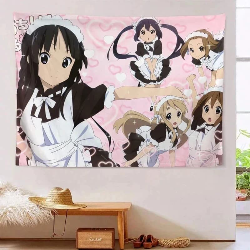 K-On! Japanese Girls Music Band Anime Manga Tapestry Wall Hanging Fabric for Bedroom Living Room Home Dormitory Decor Art