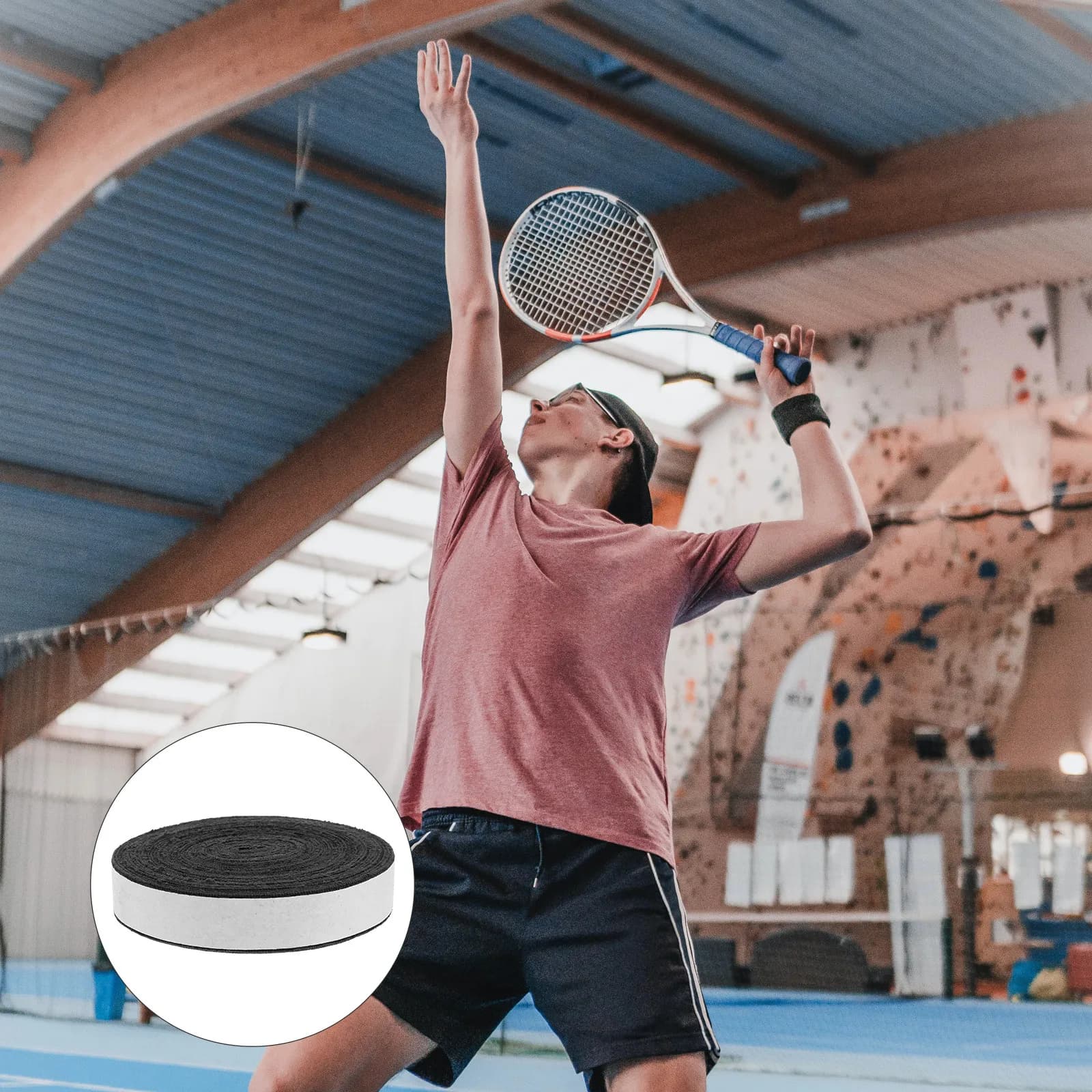 1 Roll of Tape High Adhesive Adhesive for Tennis Rackets, Badminton and Squash, Anti-slip and Anti-sweet, Wrap with Improved Traction