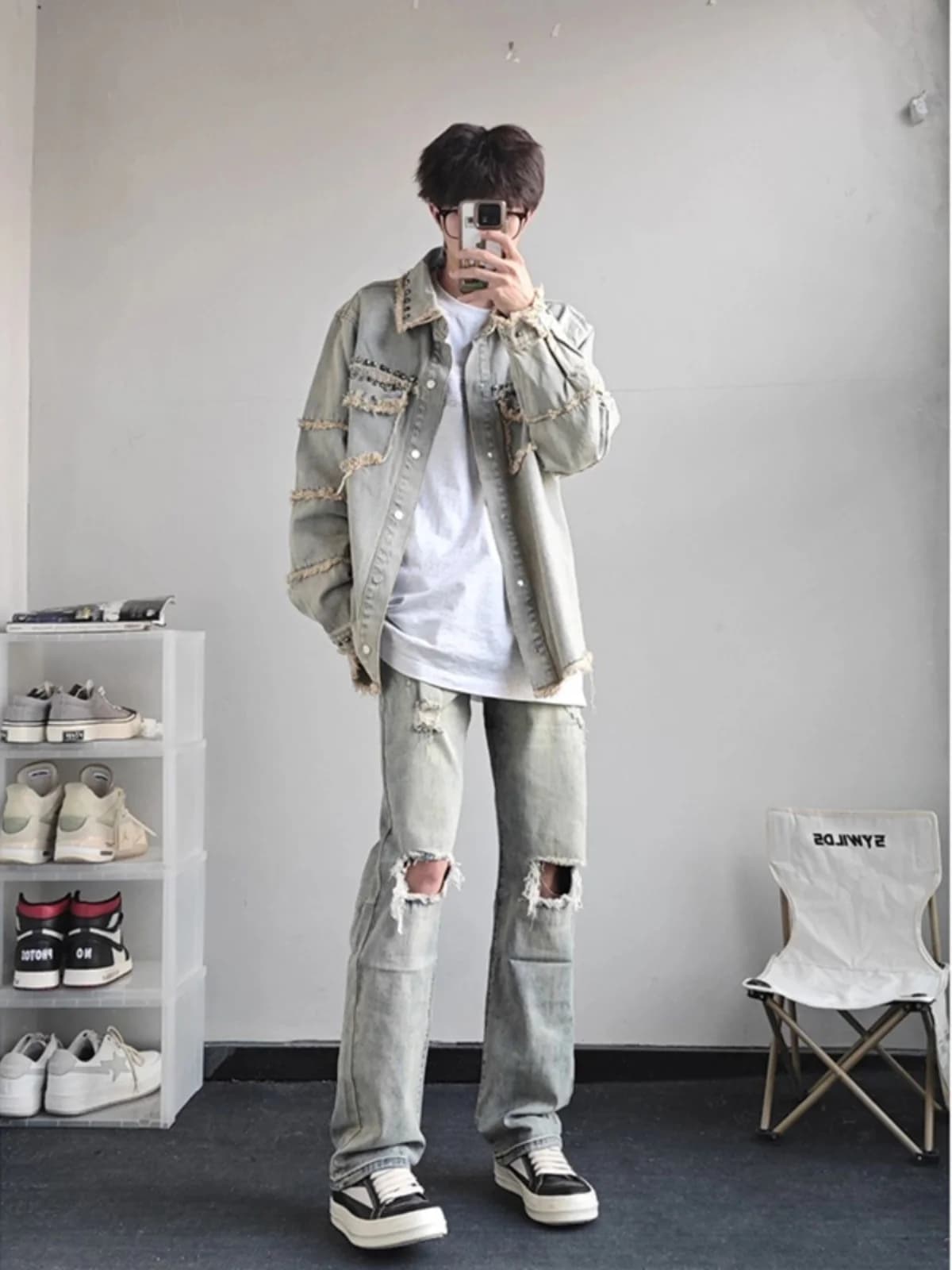 Yellow Mud Color Men's Jeans 2024 New Sle Slim Straight Leg Vibe Wind Long Pants Youth Sensation Faionable Casual Jeans