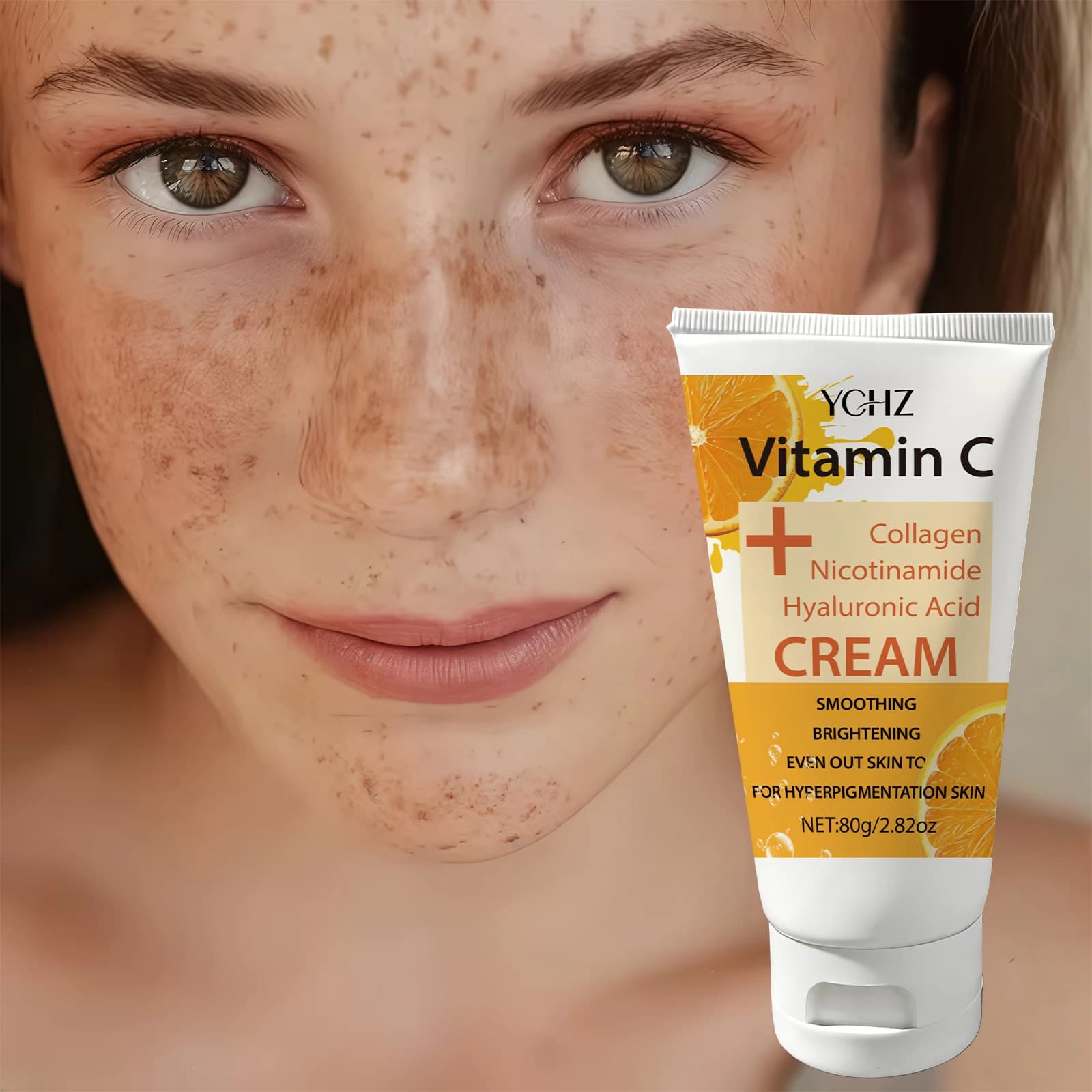 Crema Schiarente per Macchie Scure con Vitamina C e Niacinamide | Crema Idratante e Illuminante Delicata, Uniforma il Tono della Pelle, Adatta per Viso e Corpo - 80g