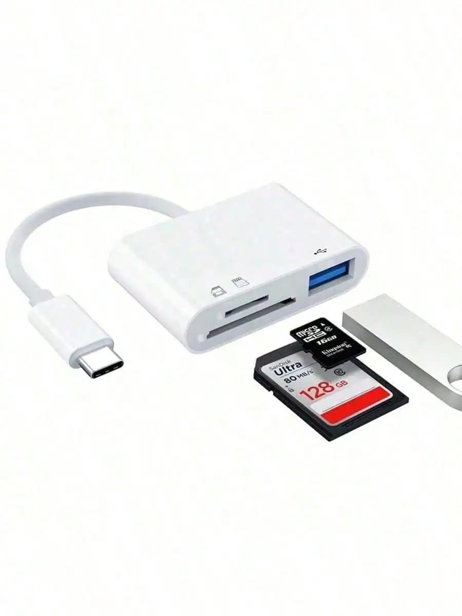Adattatore lettore di schede Micro SD USB-C 3 in 1, compatibile con Pro e altri dispositivi USB-C