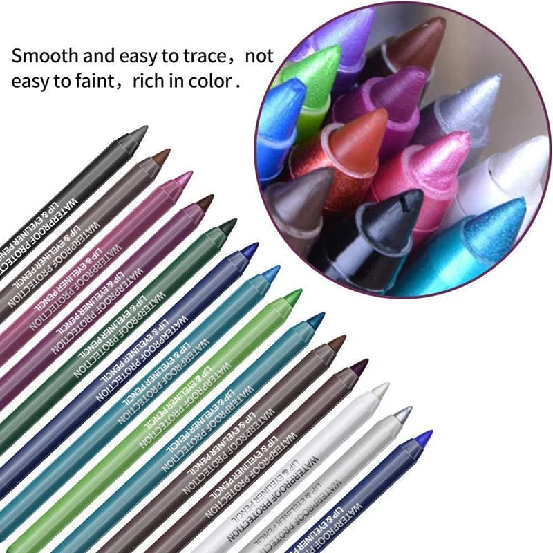 ♪ MA] 1 Piece Pen Shade 14 Colors Multifunction Illuminating Glitter Pearl Eyeliner Gel Pen Makeup Monochrome Eyes Lighting