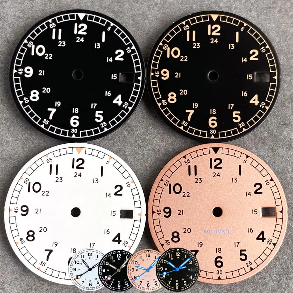 Quadrante per Orologio da Pilota 29mm NH35, Accessori MOD per NH36 NH38 NH70 NH71 NH72 4R35 4R36, per Orologi Automatici da Uomo con Finestrella Data