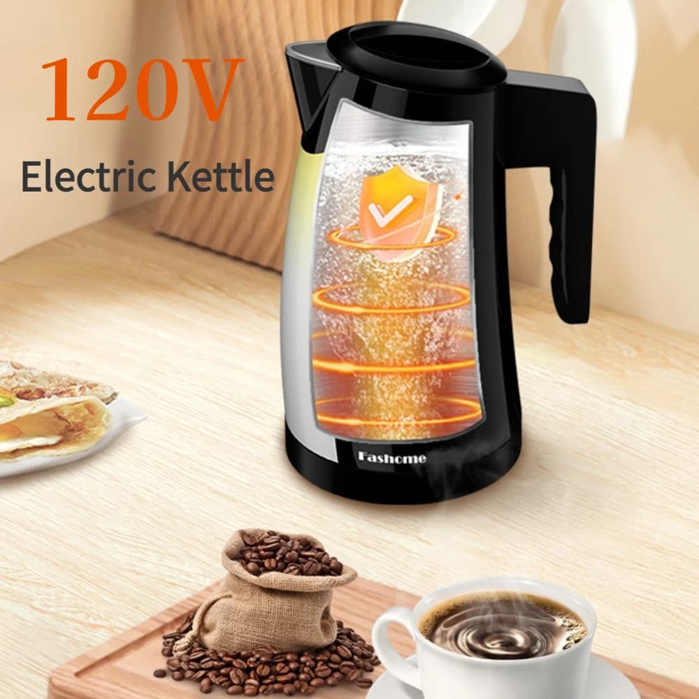 Fashome Electric kettle with temperature control Hot boiling water heater made of 1.25 litre stainless steel Teapot with automatic shutdown of 1300 W
