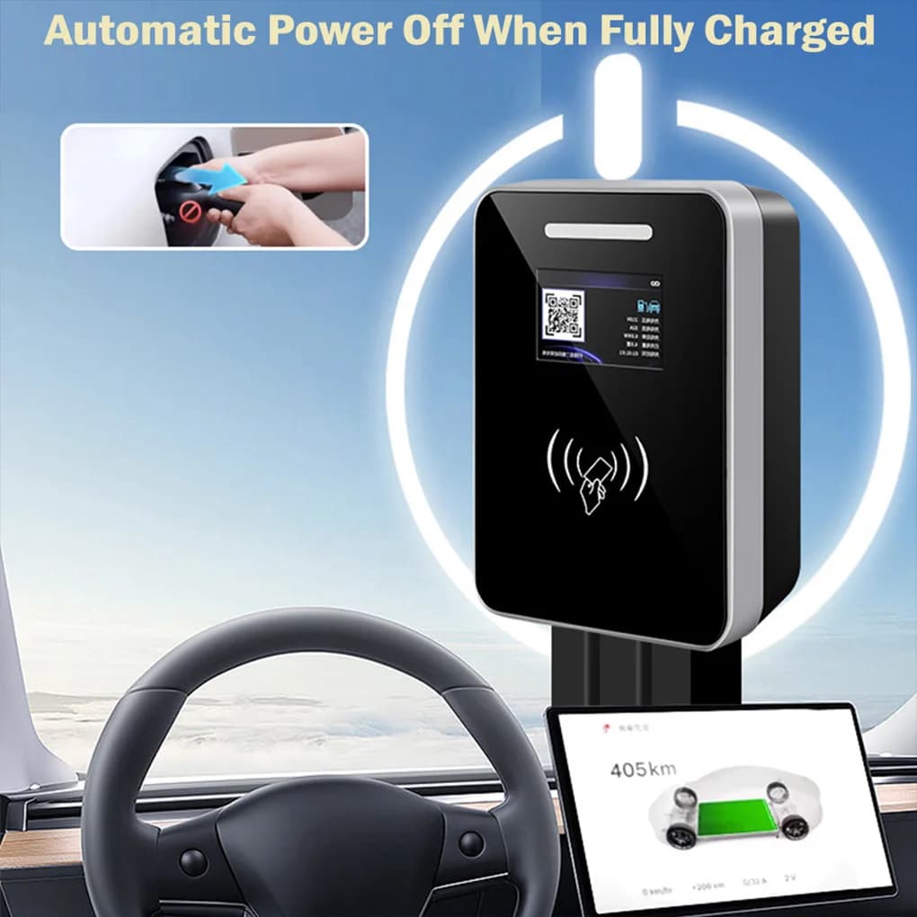 TYPE-2 EV charging station Car charging station WIFI/APP/Bluetooth 4.3 inch screen 7KW 32A EV charger TYPE2