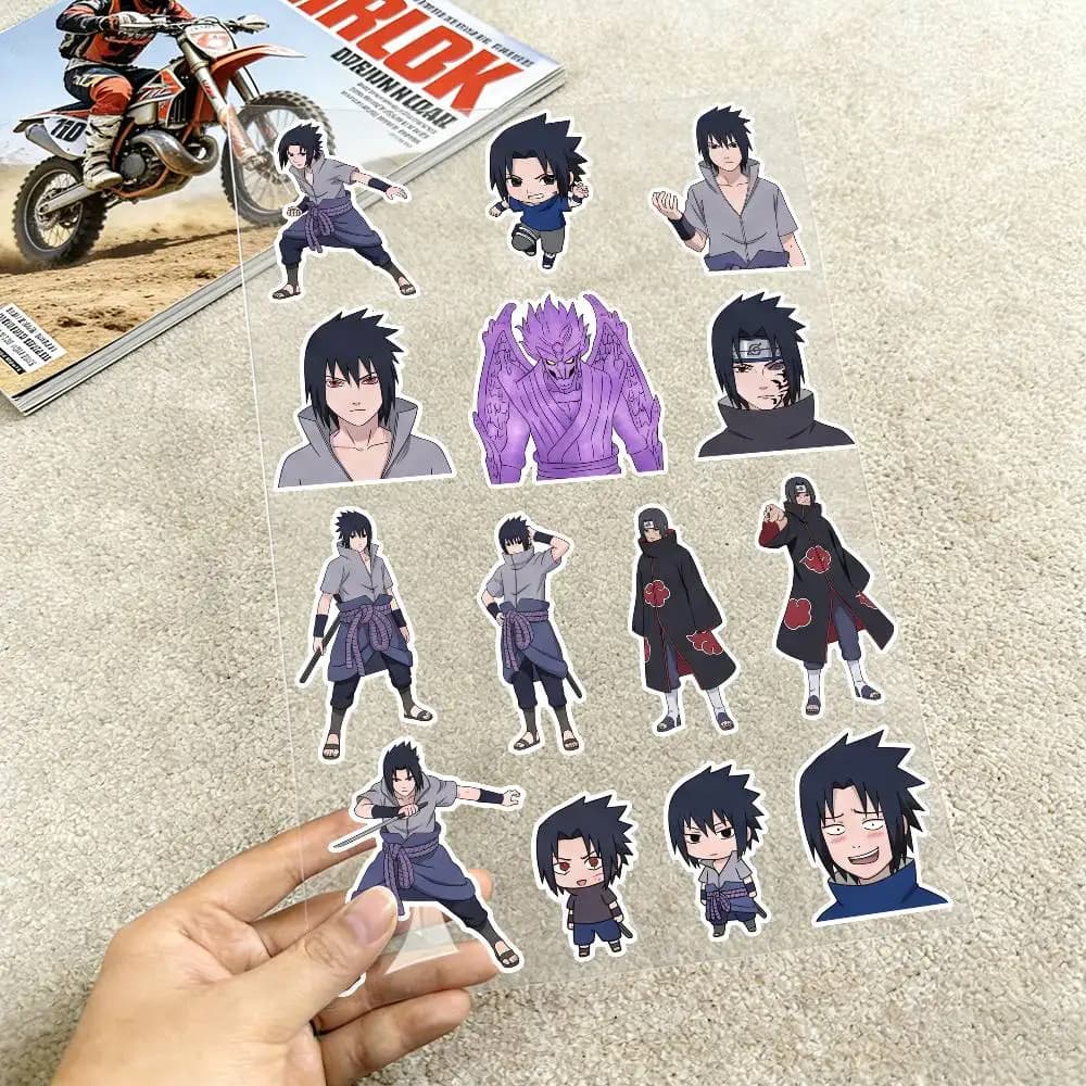 Sasuke Uchiha Reflective Motorcycle Stickers Waterproof Vinyl Decals for Motorbike Helmet Fuel Tank Bike