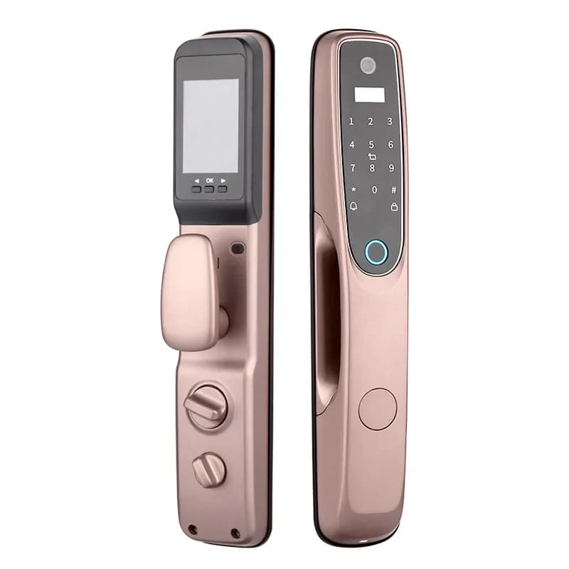 Serratura intelligente con impronta digitale, occhio di gatto visivo completamente automatico, blocco con password, scheda magnetica, identificazione remota tramite cellulare