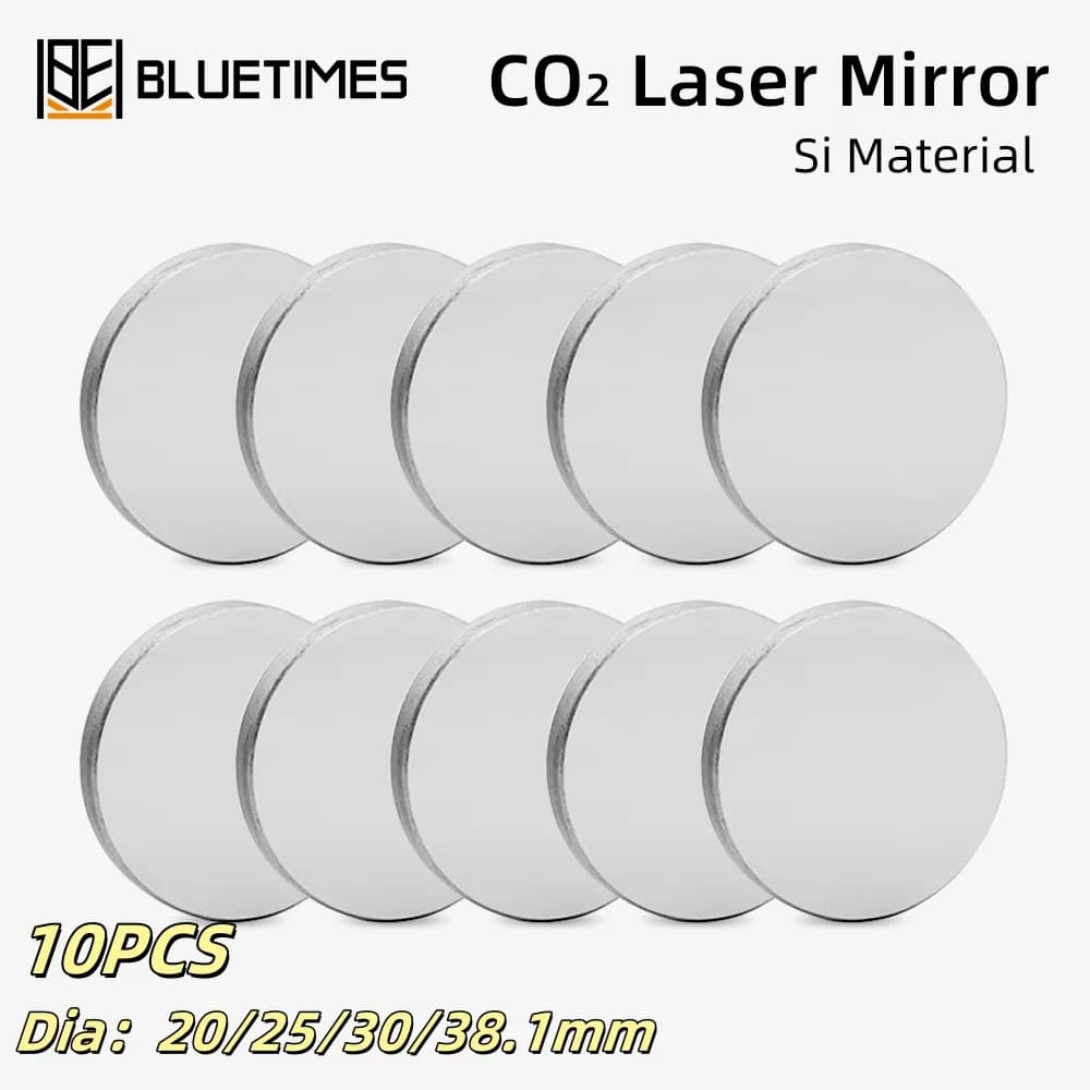 Riflettore laser CO2 Bluetimes Riflettore in silicio placcato argento Dia.19/25/30/38,1 mm per macchina per incisione e taglio laser