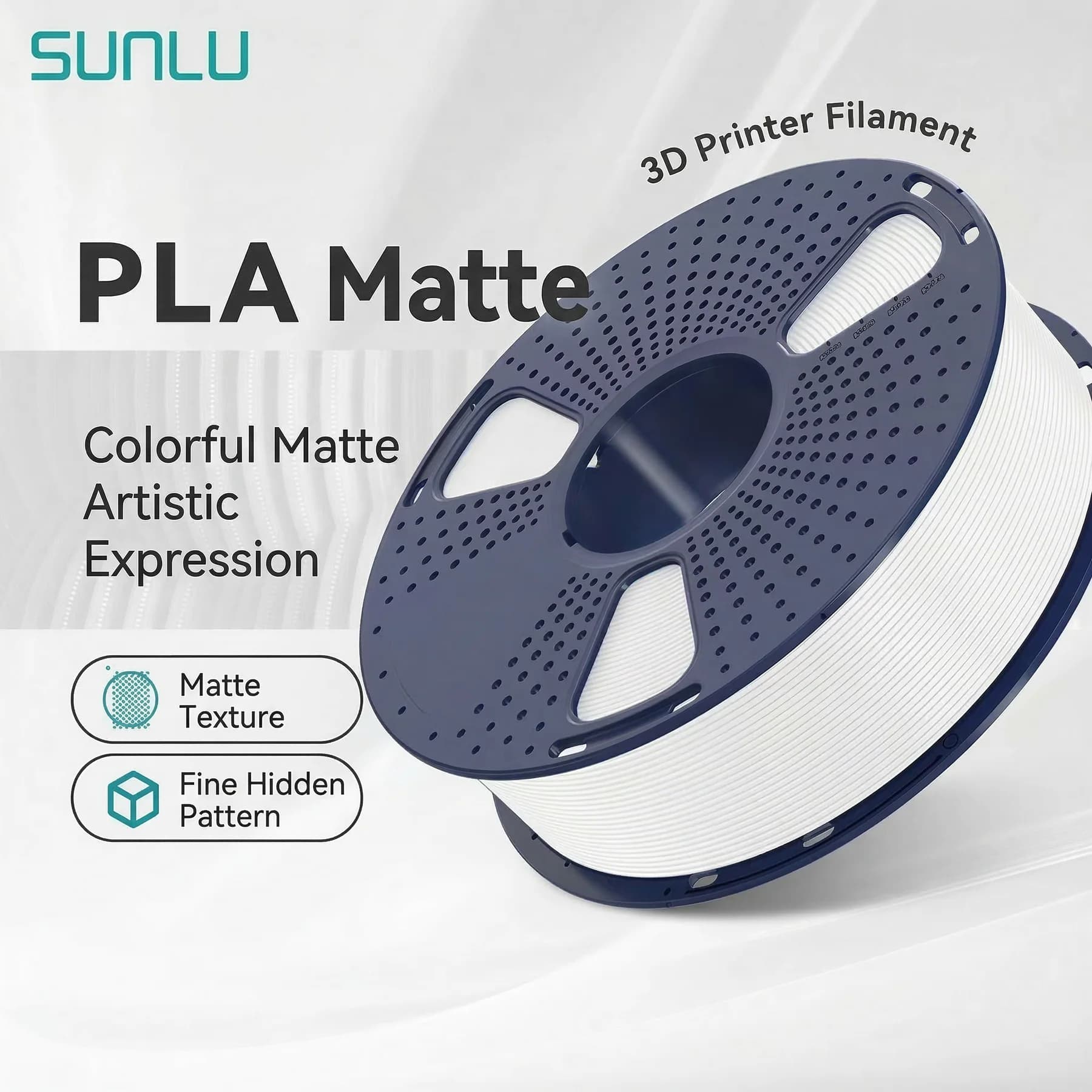 SUNLU PLA Matte 3D Printer Filament 1.75mm 1KG Spool Frosted Texture Neatly Wound Multicolor for FDM 3D Printers fast shipping