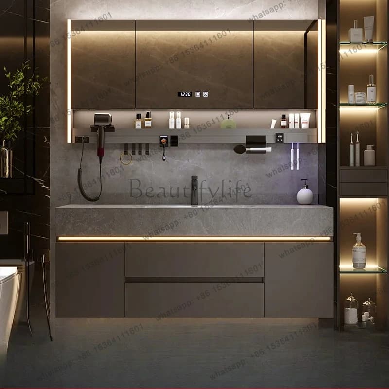 Rock Plate Integrated Basin, Bathroom Washbasin, Washbasin, Bathroom Cabinet Combination, Multiple Sizes Available