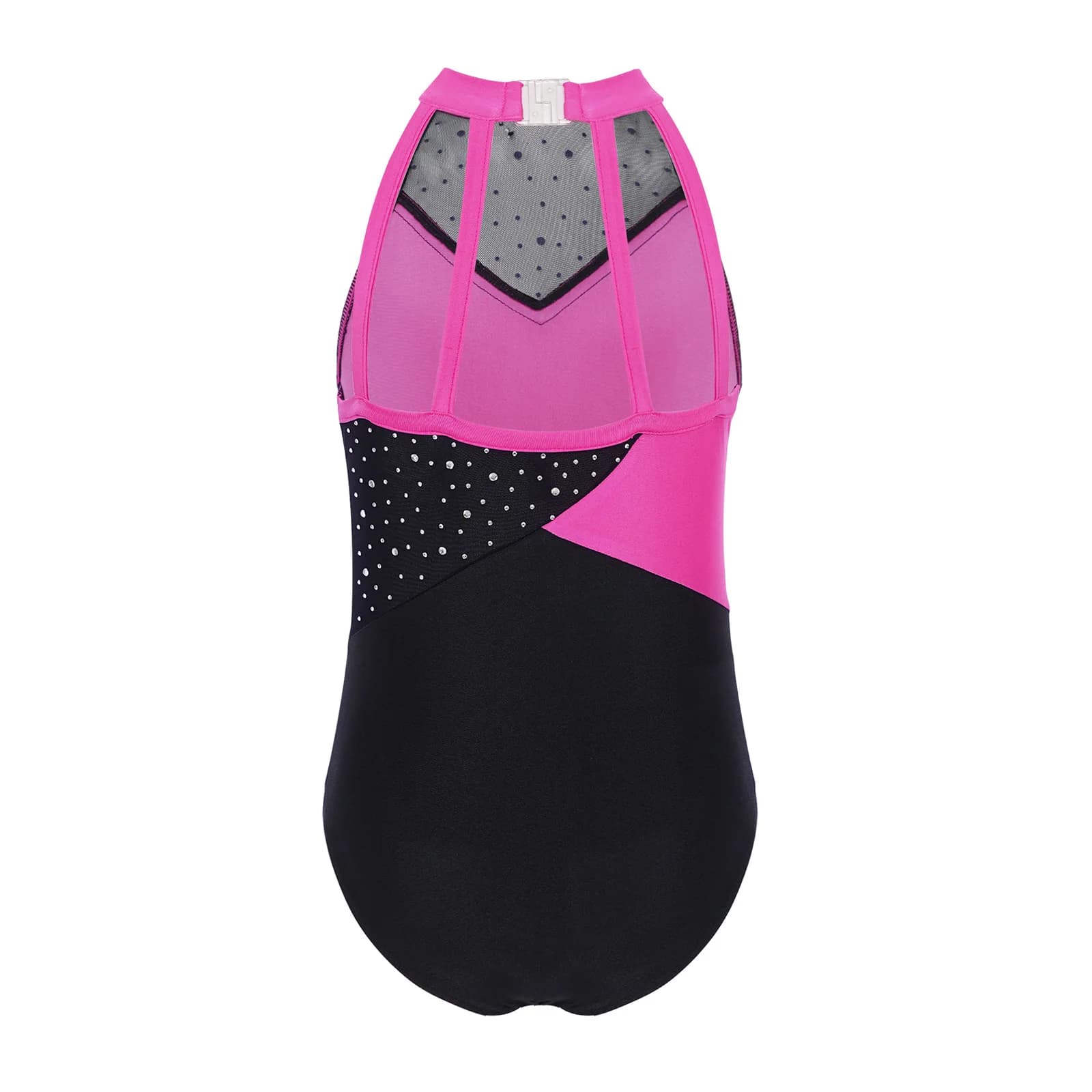 Bambini Ragazze Balletto Ginnastica Body Costume da spettacolo di danza Con spalline sul retro Strass scintillanti Body Pattinaggio su ghiaccio Dancewear