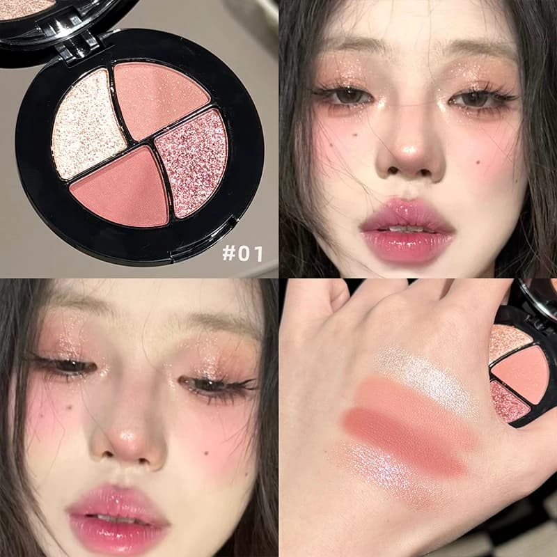 Palette Ombretti ART VALUE 4 Colori in 1: Glitter, Perlescenti, Opachi, Shimmer, Illuminante e Contouring