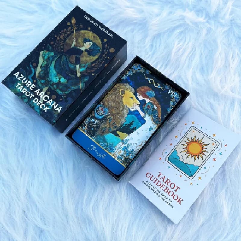 Set di carte dei tarocchi dell'Arcana azzurra 78 carte 13x8 cm con istruzioni di carta Ideale per principianti Gioco di carte didattiche per divinazione