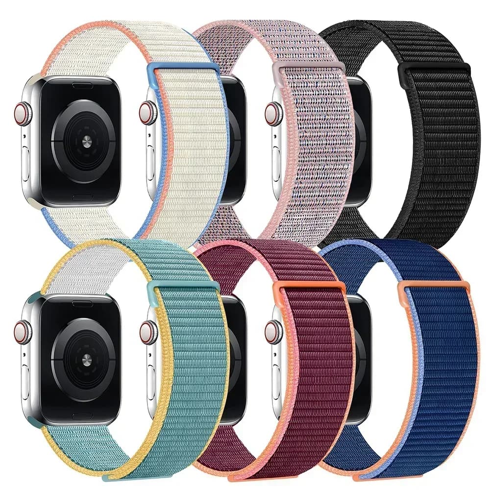 Anello in nylon per cinturino Apple Watch Ultra-2 49mm 44mm 40mm 45mm 41mm 38/42 Bracciale sportivo orgoglio serie iwatch 9 8 se 7 6 5 4 3 cinturino