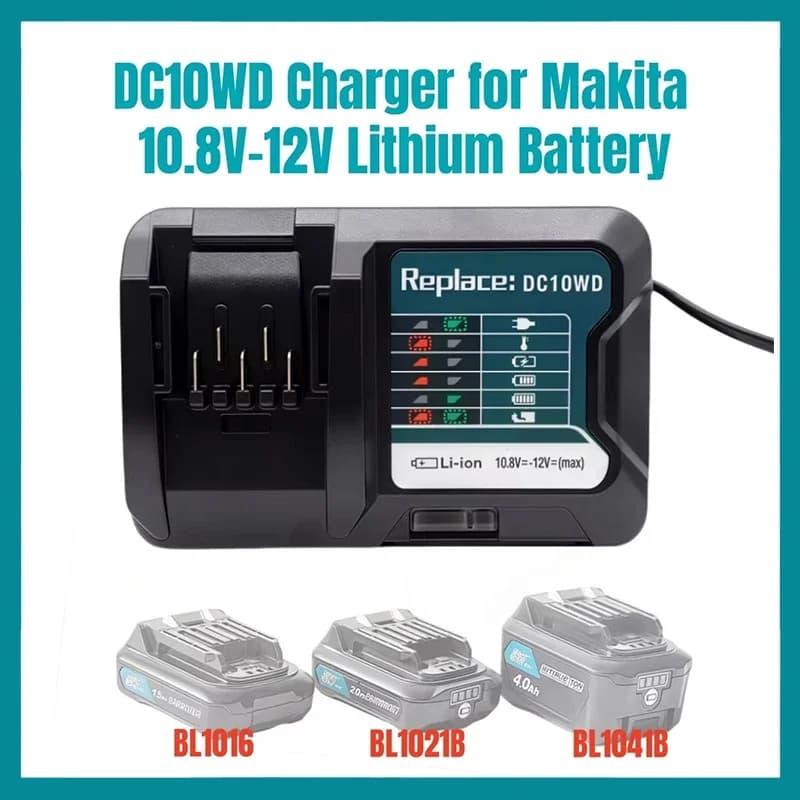DC10WD BL1015 Caricabatteria Sostituisci per MAKITA 10.8V 12V BL1016 BL1021B BL1041B FD05 DT03 RJ03Z SH02Z PH04Z DC10SB Caricatore
