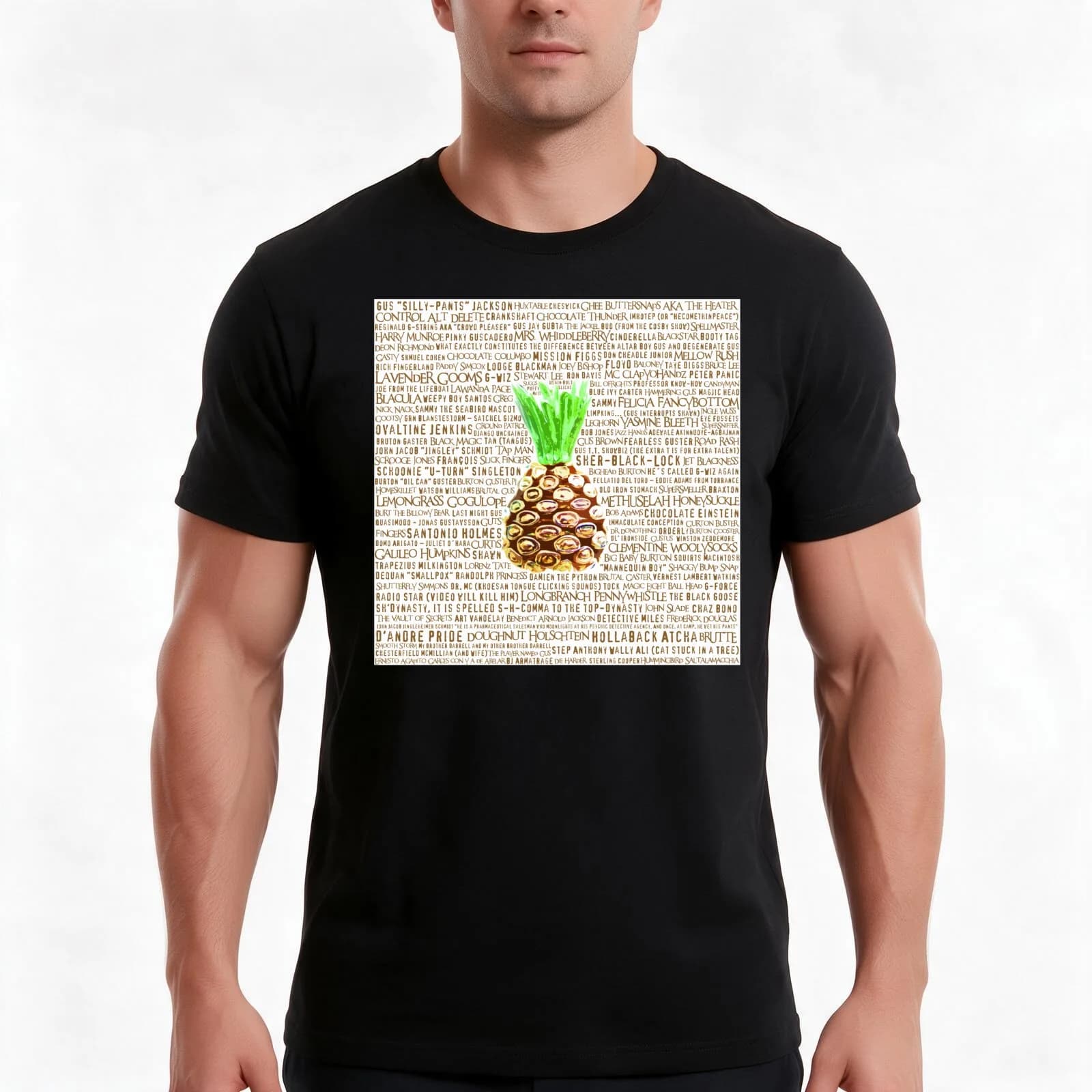 Psych Burton Guster Nicknames - Television Show Pineapple Room Decorative TV Pop Culture Humor Lime Neon Brown T-Shirt