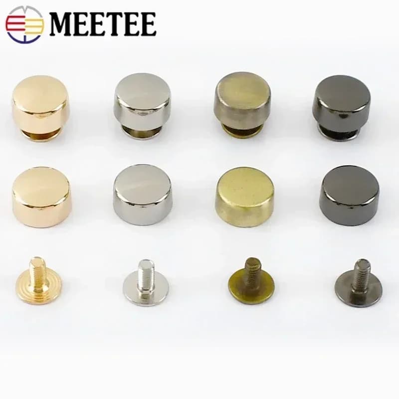 10/20/30/40/50 Pezzi Borchie Rotonde da 10mm in Metallo per Borse, Fibbie per Cinture, Decorazioni Punk, Chiodi e Bottoni
