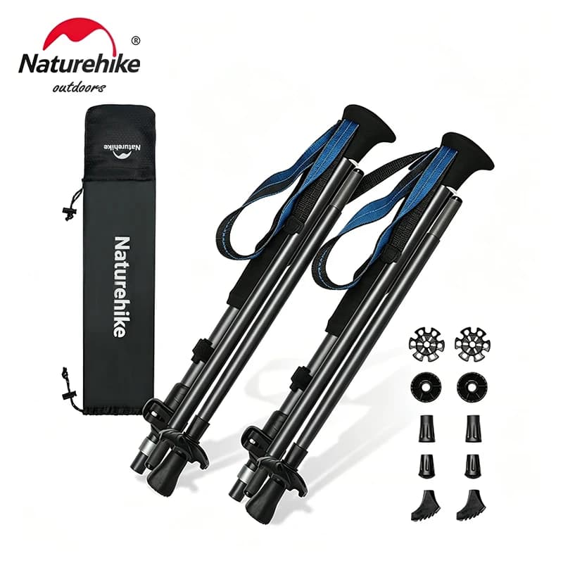 Naturehike Gale UL PRO Trekking pole Carbon fiber folding stick 7075 aluminum alloy light walking poles for outdoor climbing
