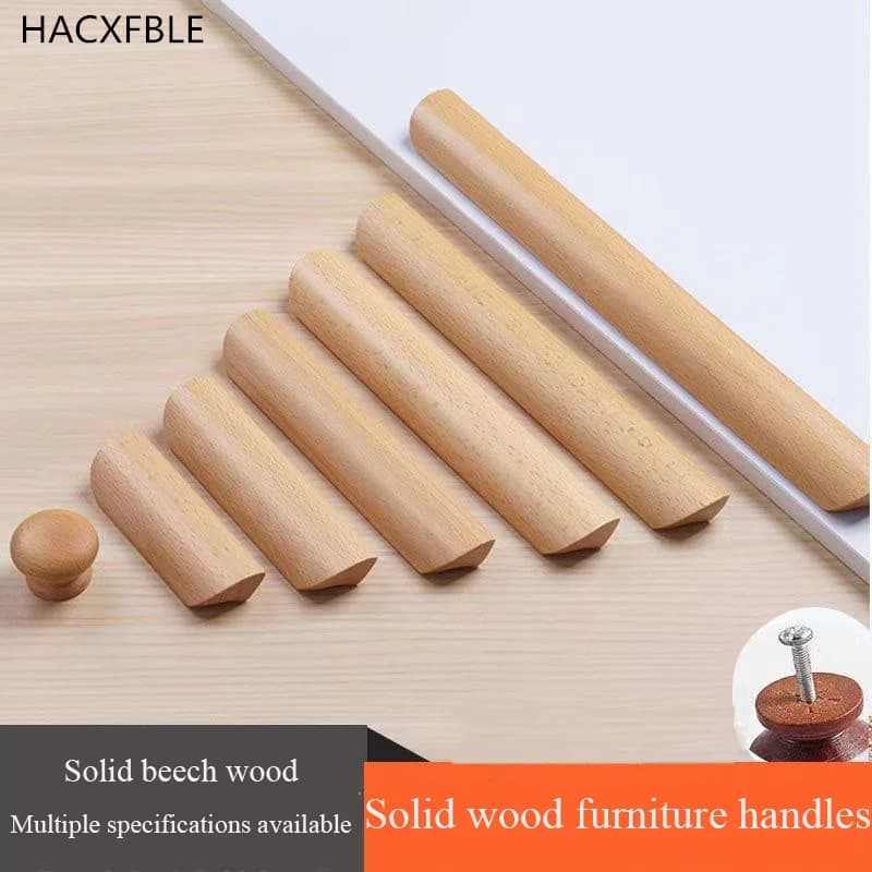 Maniglie per mobili in legno naturale, pomelli per porte da cucina, maniglie per armadi, maniglie in legno di faggio per armadi e cassetti, ferramenta per mobili