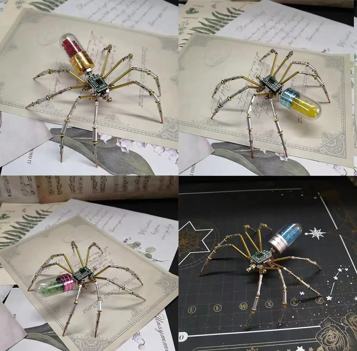 Kit modello ragno di assemblaggio in metallo fai-da-te insetti meccanici ragni creativi fatti a mano giocattolo puzzle 3D giocattoli per bambini regalo per adulti