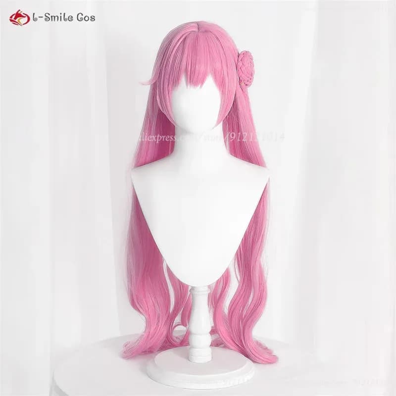 NIKKE Dorothy Cosplay 100 centimetri Rosa Cruly Parrucche Con Panino Resistente Al Calore Capelli Sintetici Halloween Costumi Anime + Protezione Della Parrucca