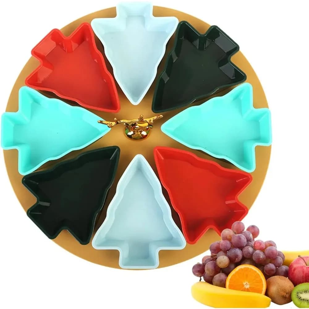 Organizzatore di dolcetti di Natale, vassoio da portata di frutta secca, vassoio a forma di albero di Natale per organizzare noci, frutta secca e snack