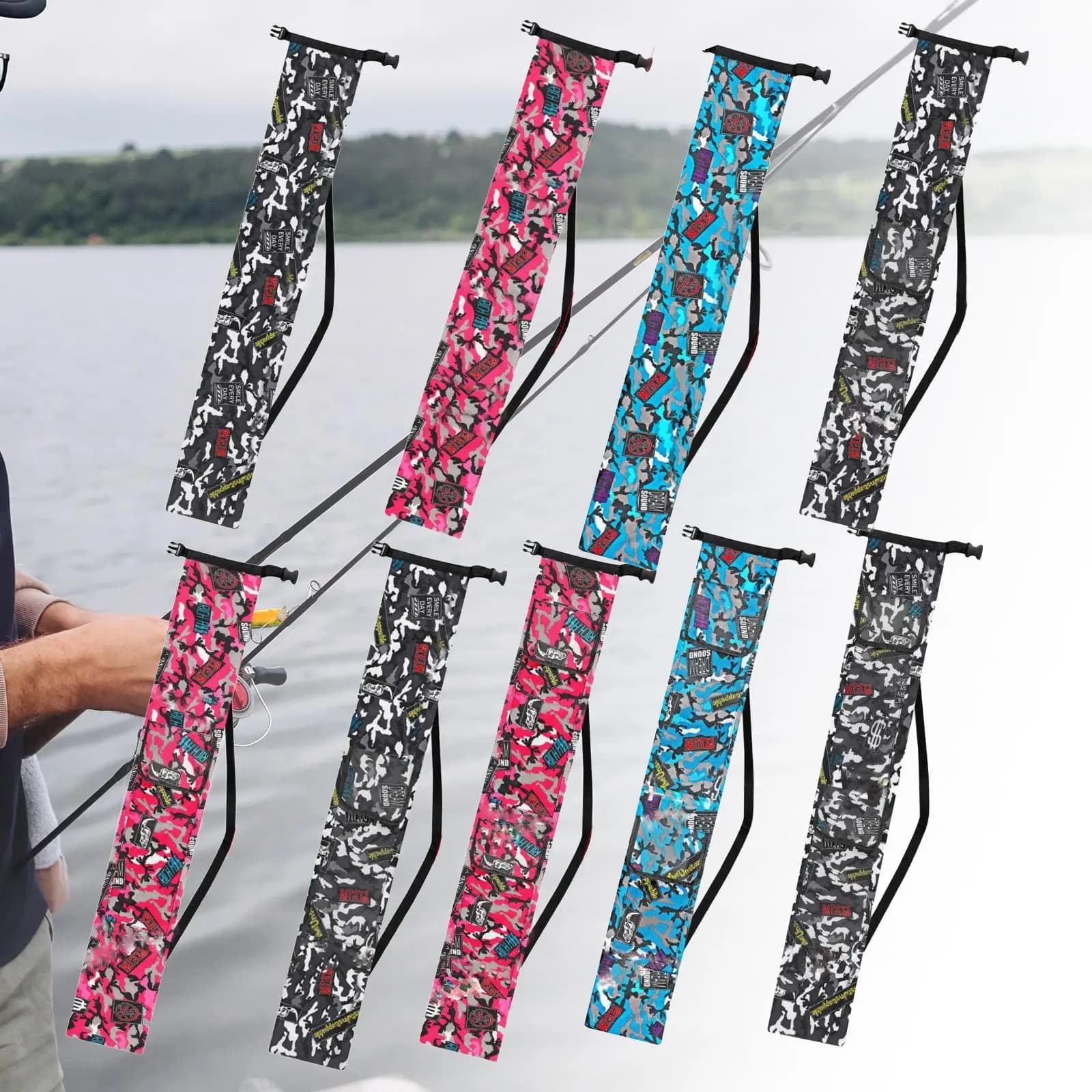 Fishing Pole Bag Fishing Umbrella Storage Bag for Trekking Travel Outdoor