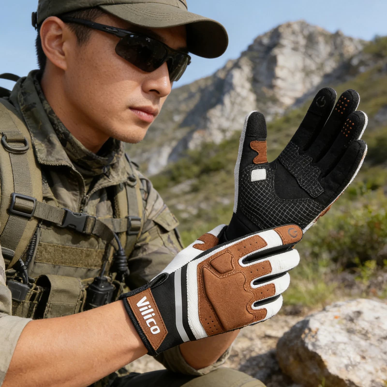 Motorcycle Tactical Gloves Summer Gloves in Breathable Network Bike Touch Screen Cycling Gloves for Motocross