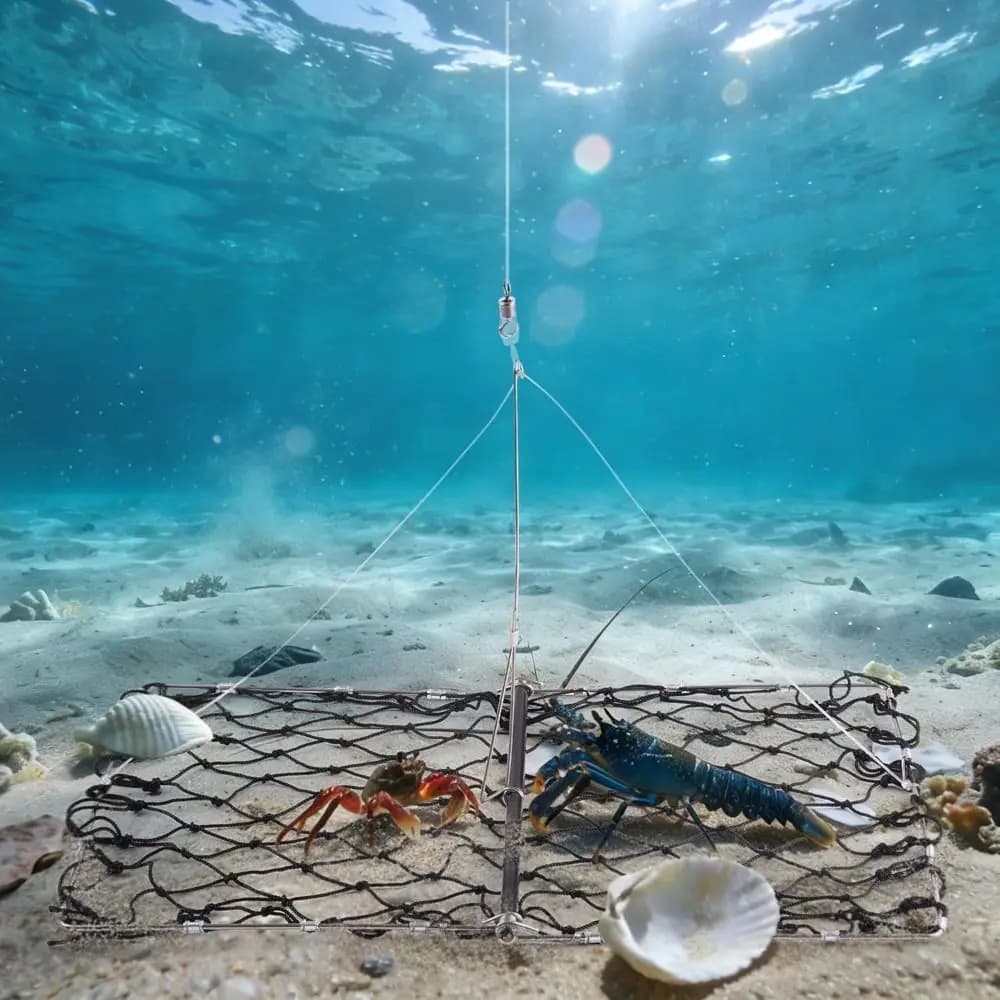 Nassa per Granchi Portatile Pieghevole, Pronta per l'Acqua Salata, Rete Resistente per la Cattura di Granchi, Attrezzatura da Pesca