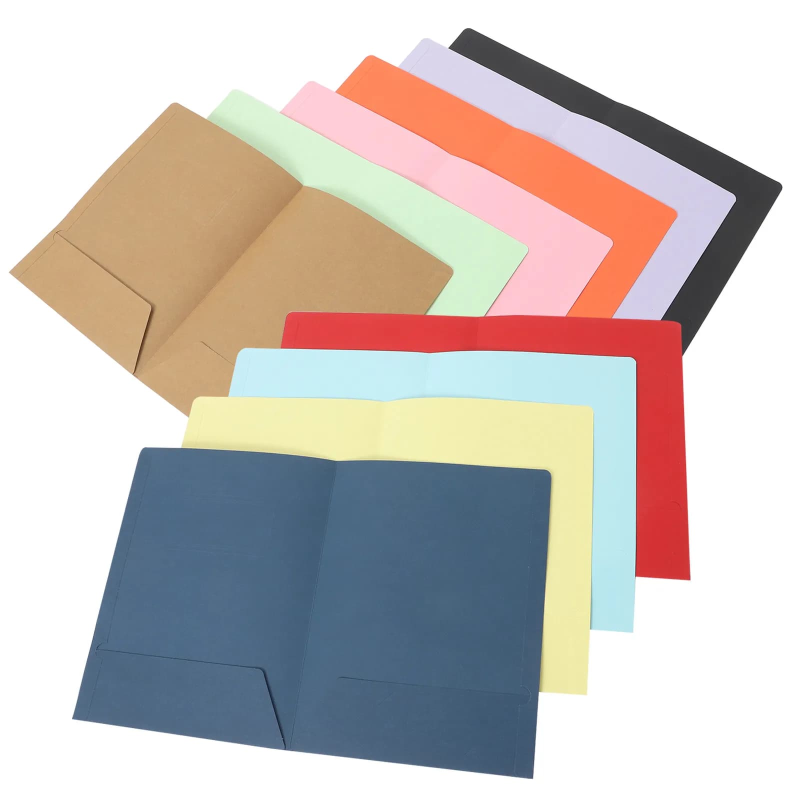 10Pcs Reinforced Paper File Folders for Documents Dual Pocket Design Office Organizer Presentation Meeting Supplies File Folder