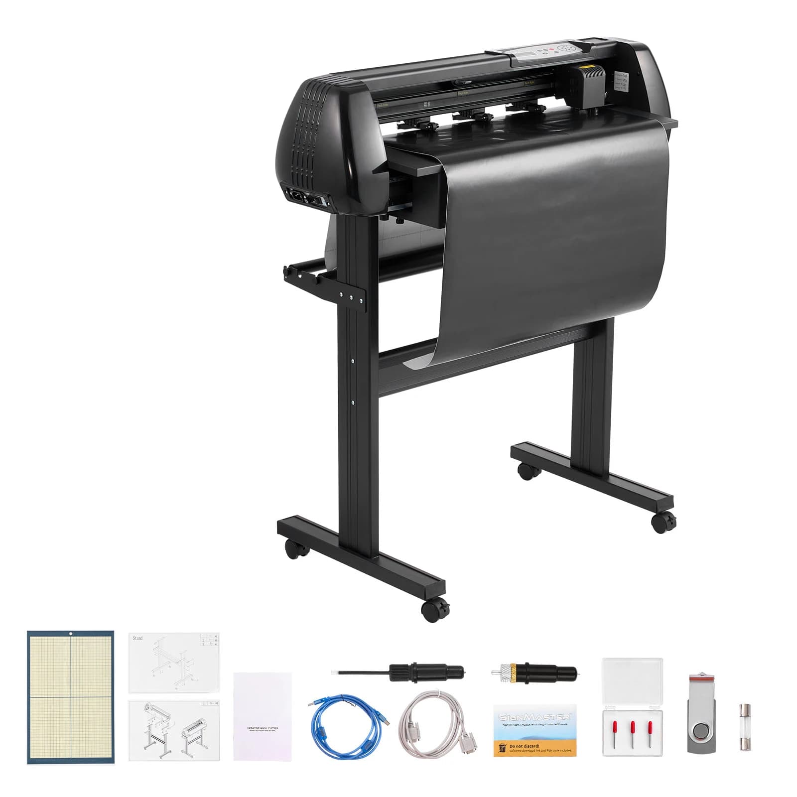 SucceBuy Macchina da taglio per vinile Stampante per plotter in vinile con doppia lama, velocità di forza regolabile, display a LED, per Windows e macOS