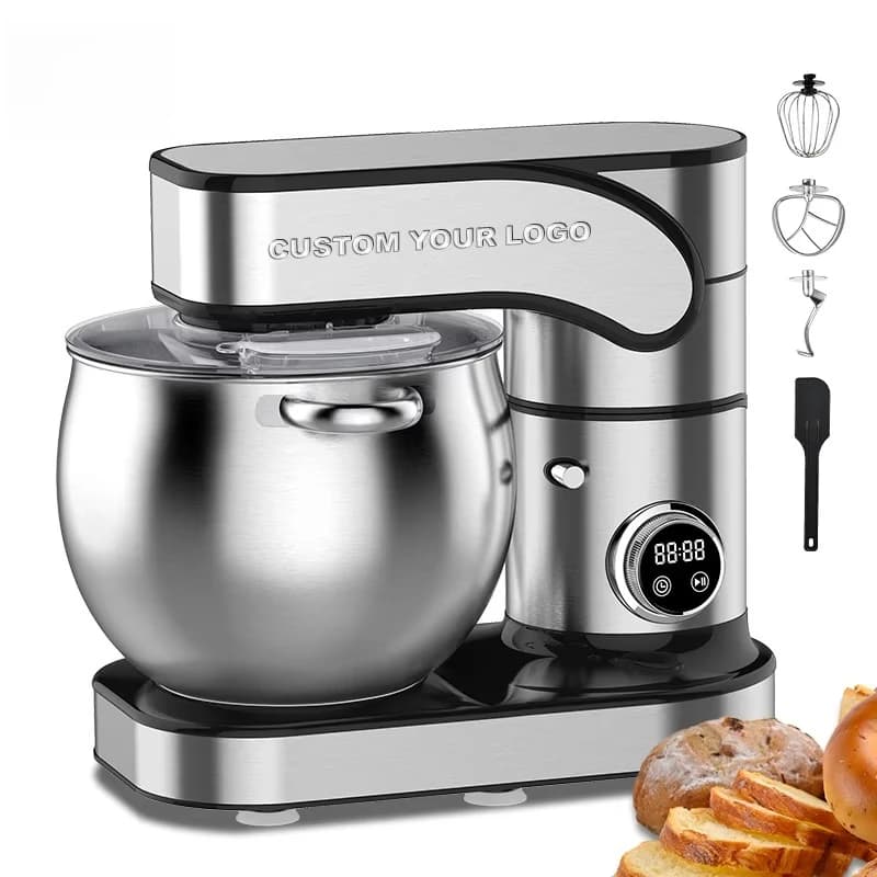 Resistenti impastatrici elettriche per alimenti tradizionali, per impastare torte, pane e pasta, con accessorio ciotola per miscelare.