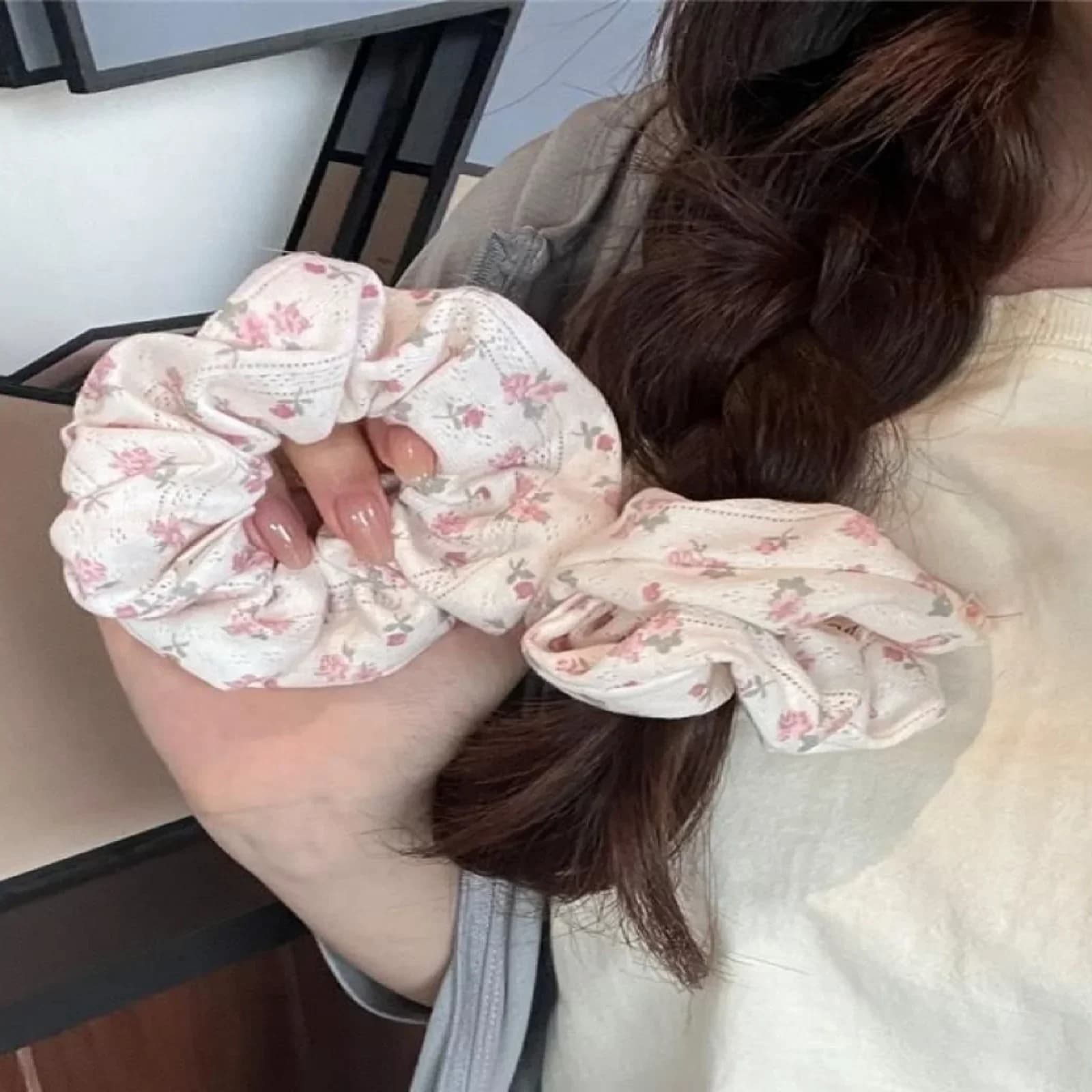 1PC Broken Flower, Large Intestine, Hair Bands, Sweet, Girly, Ponytail, Headband, Little Fresh, Tie Pill Head, Hair Rope, Headpi