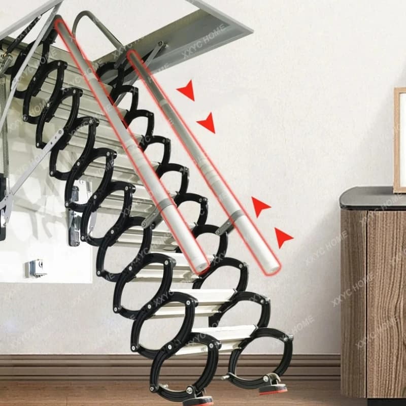 X-S Thickened silent electric manual two options attic telescopic staircase, fully automatic, invisible indoor telescopic