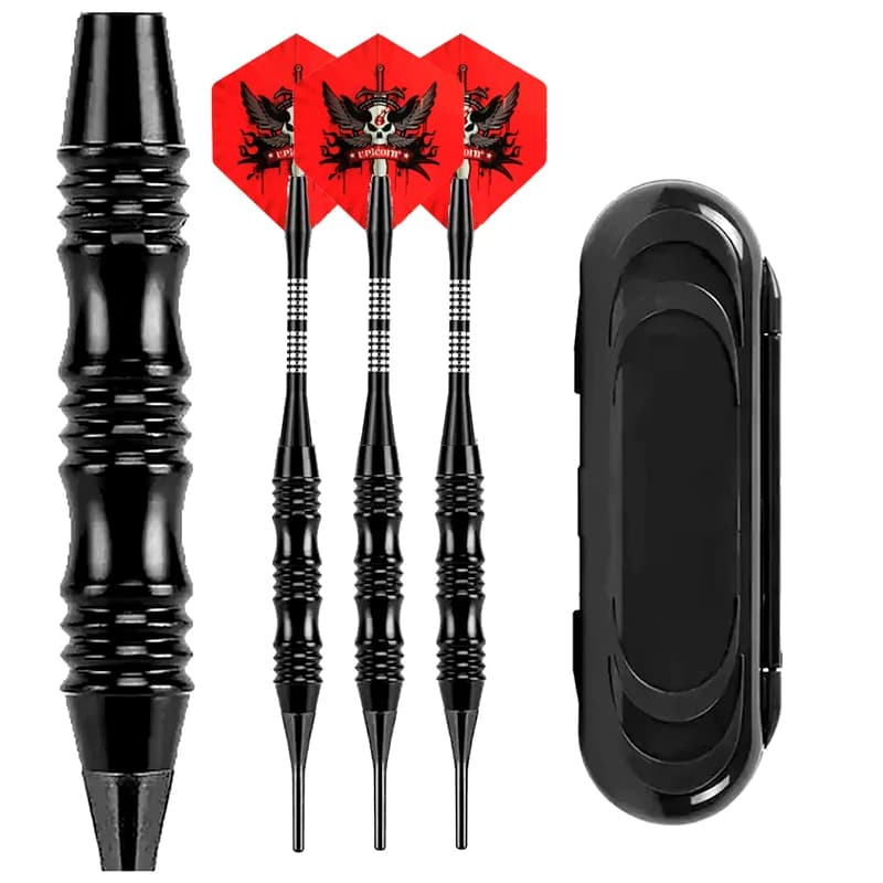 Set di freccette professionali con punta in plastica per interni da 3 pezzi Set di freccette con punta morbida da 20 g per giochi di freccette elettronici Scatola di immagazzinaggio in plastica