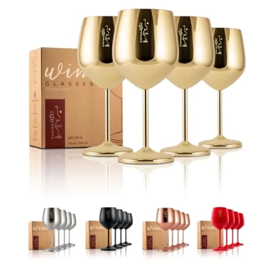Bicchiere da Vino in Acciaio Inossidabile - Bicchieri da Vino Infrangibili da 18 oz per Viaggi, Campeggio e Piscina - Bicchieri in Metallo Portatili Eleganti, Unici e Carini