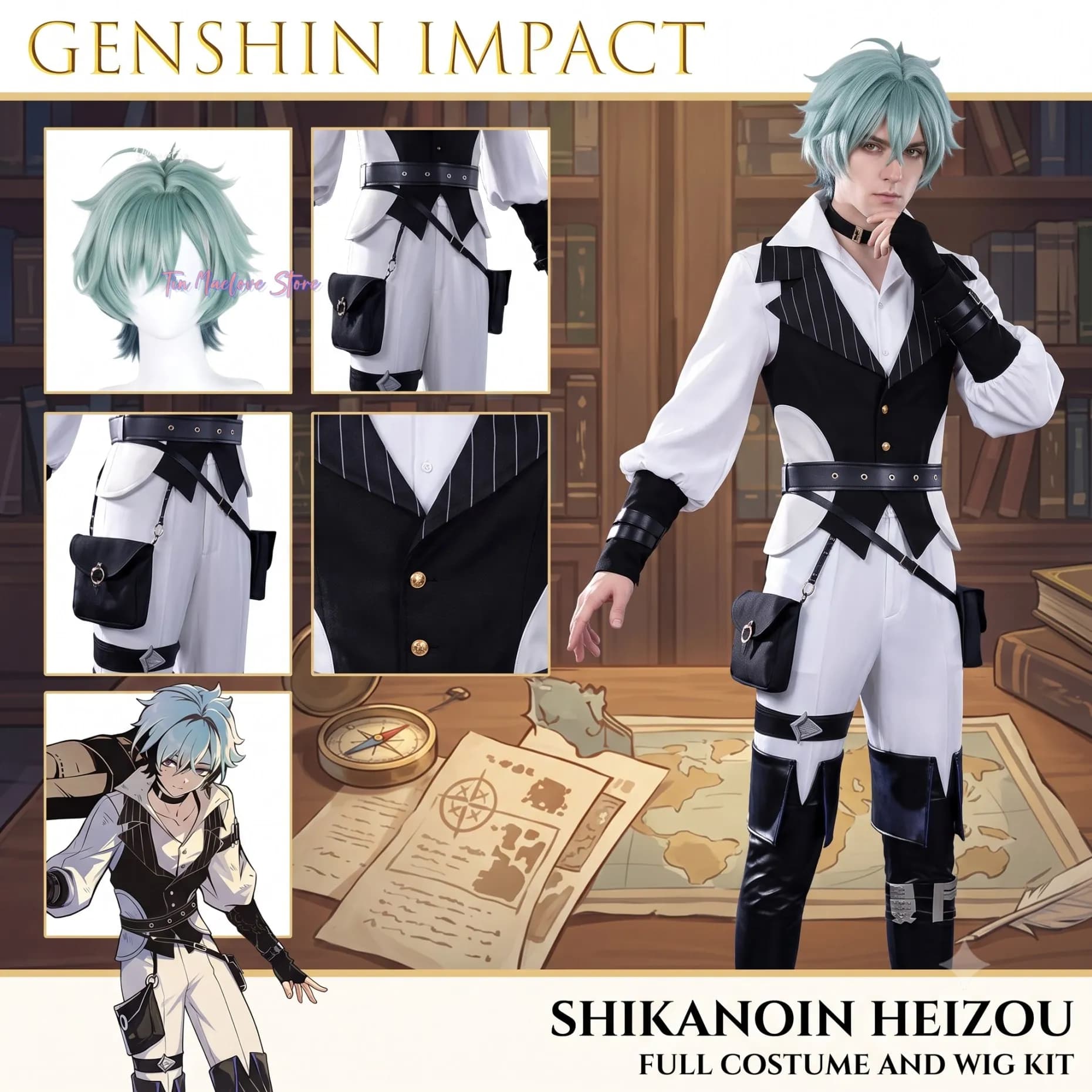 Game Character Full Outfit Genshin Impact Lohen PV Version Cosplay Costume For Men Comic Con Halloween Theme Party Male Roleplay